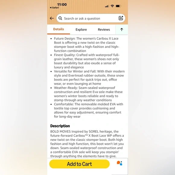 Sorel Caribou X Waterproof Boot sz41 - Picture 7 of 7